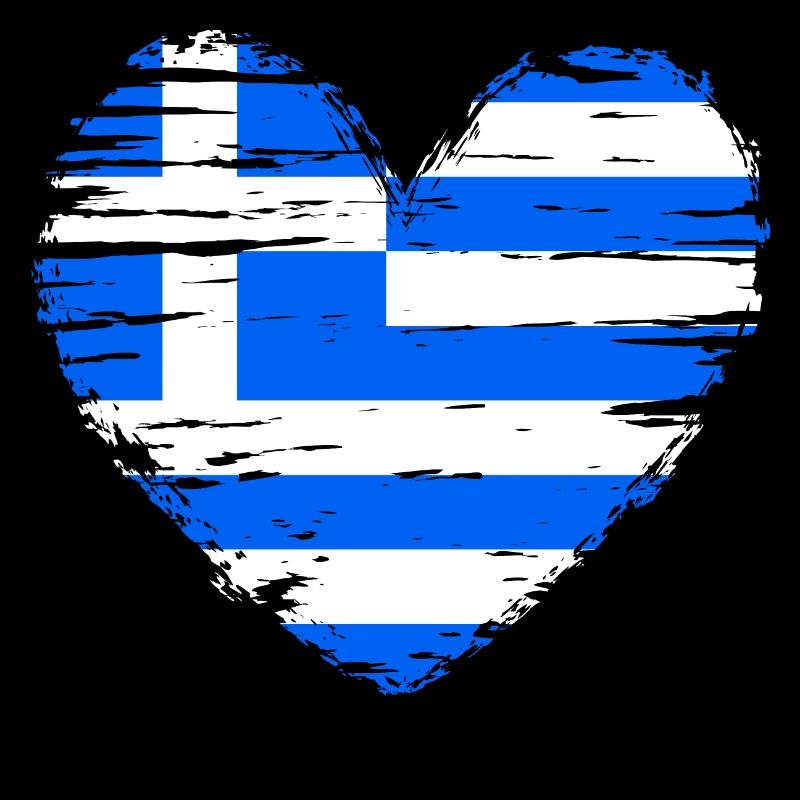 Grece coeur drapeau drapeau blason