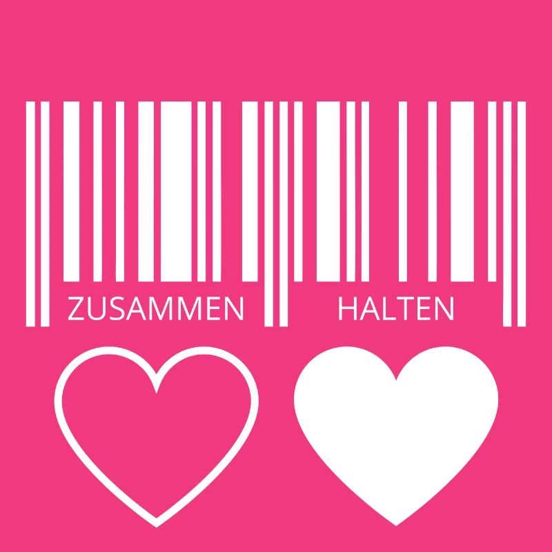Zusammen halten Herzen Strichcode Barcode Paar C19