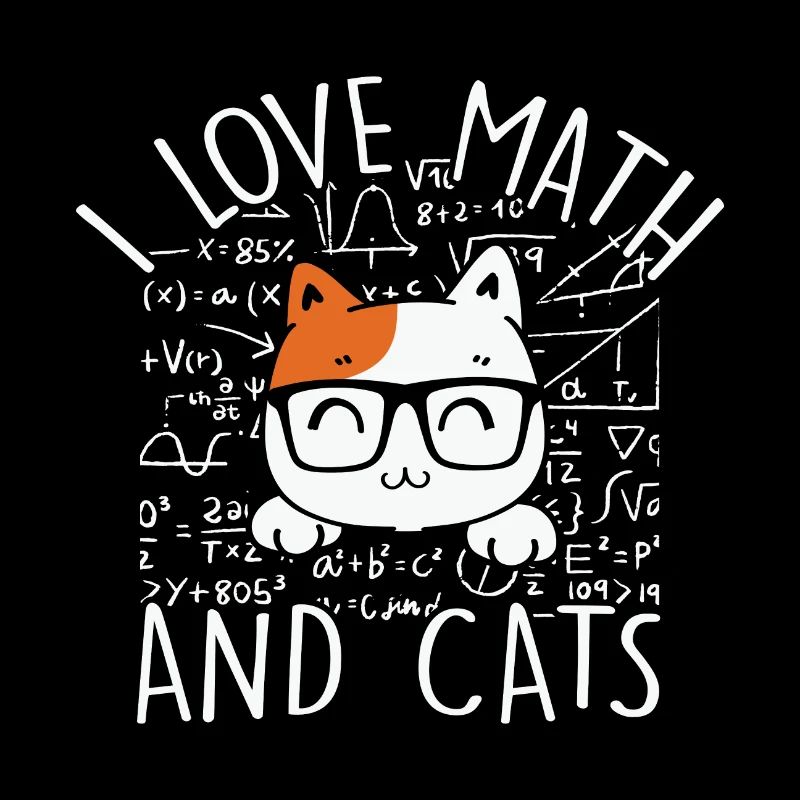 Math Quote Math Kitty Katze Ich liebe Mathe und Katzen