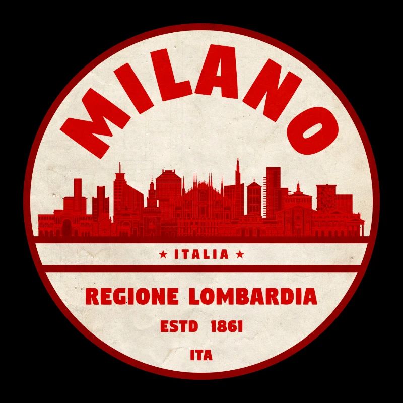 Milano Lombardia Retro Skyline