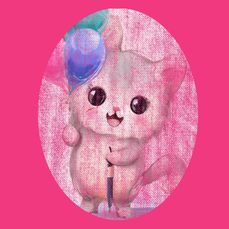 Kätzchen Katze mit Luftballon Gemälde