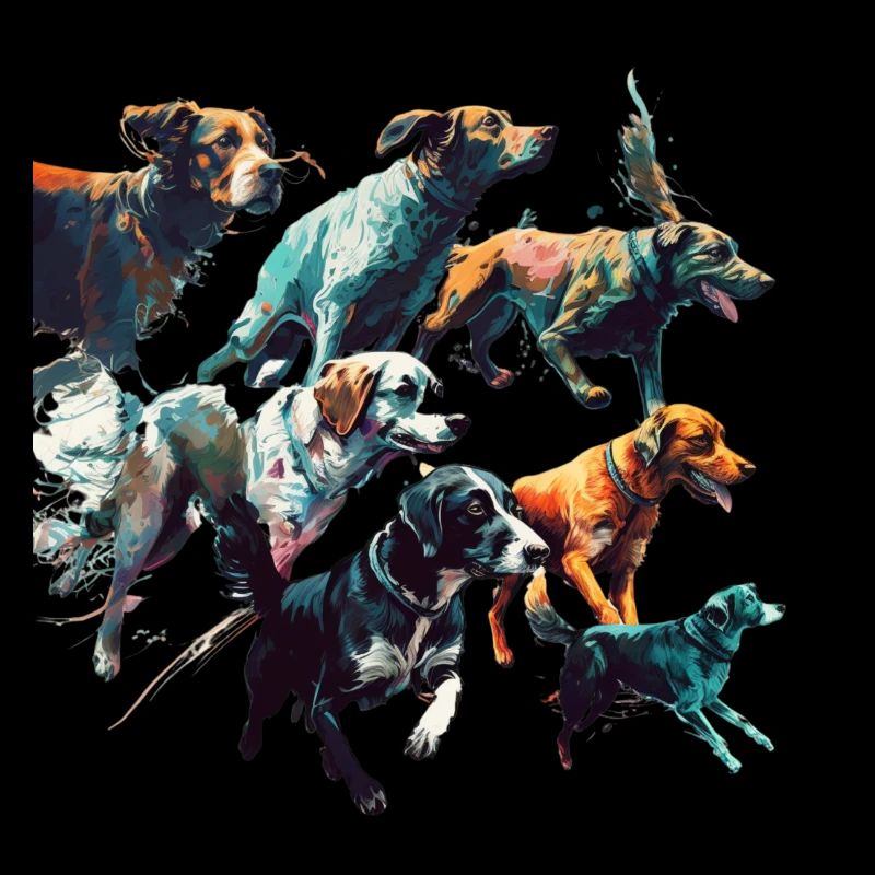 Hunde Gruppe - Bunte Hunde