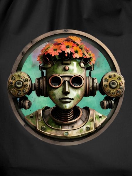 Robo Girl with flowers