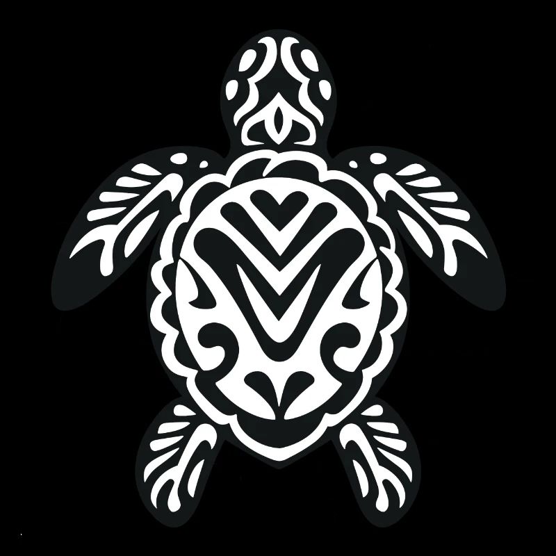 A sea turtle in black and white