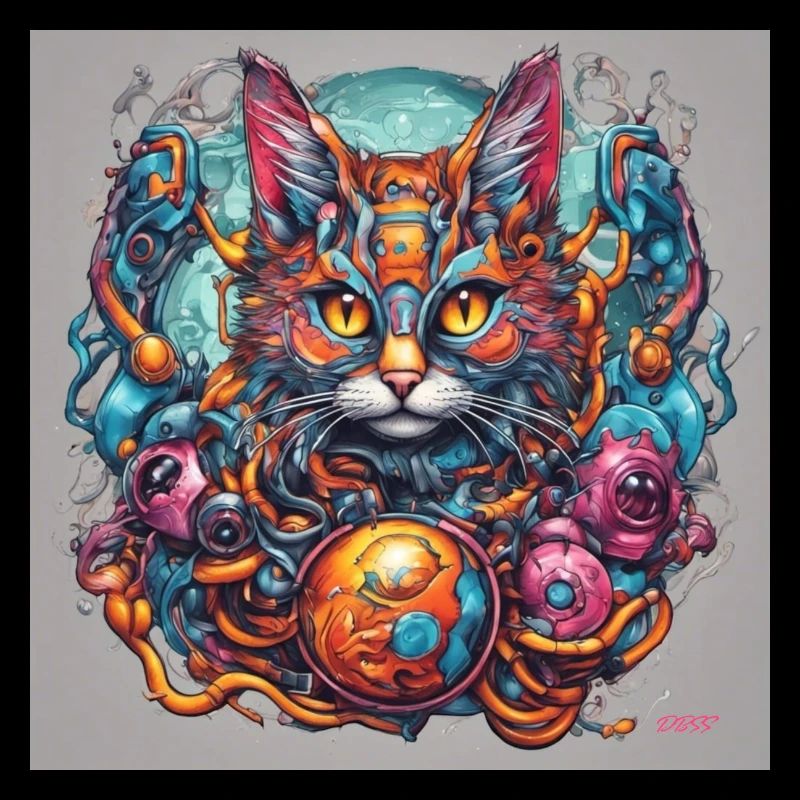 Semi biomechanical cat art
