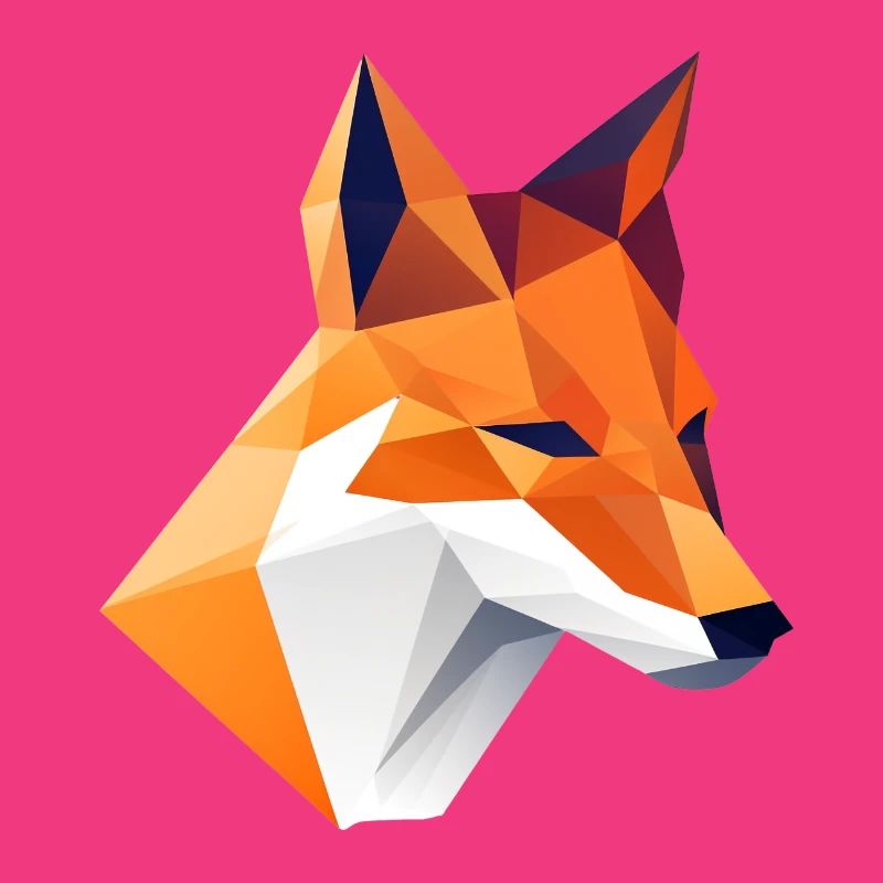 Fox Head Low Poly Logo Design