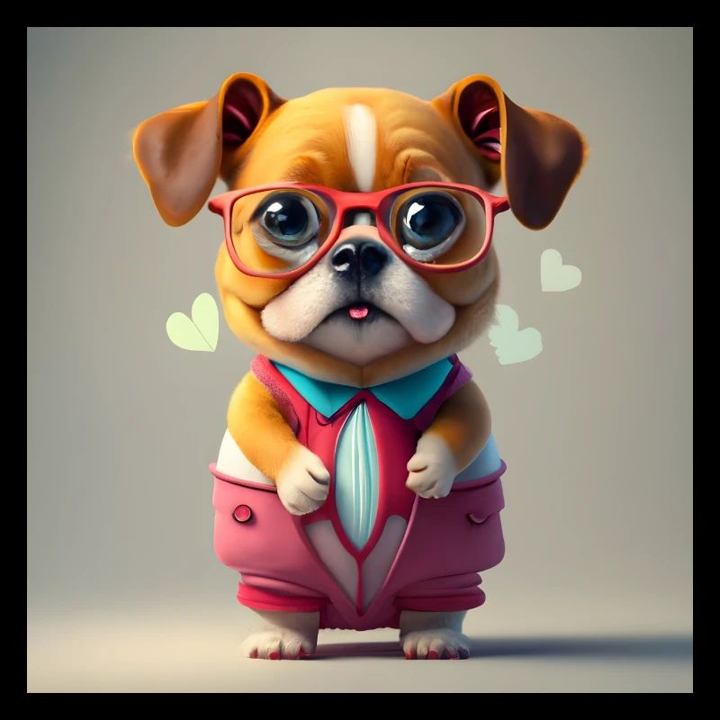 dog red glasses