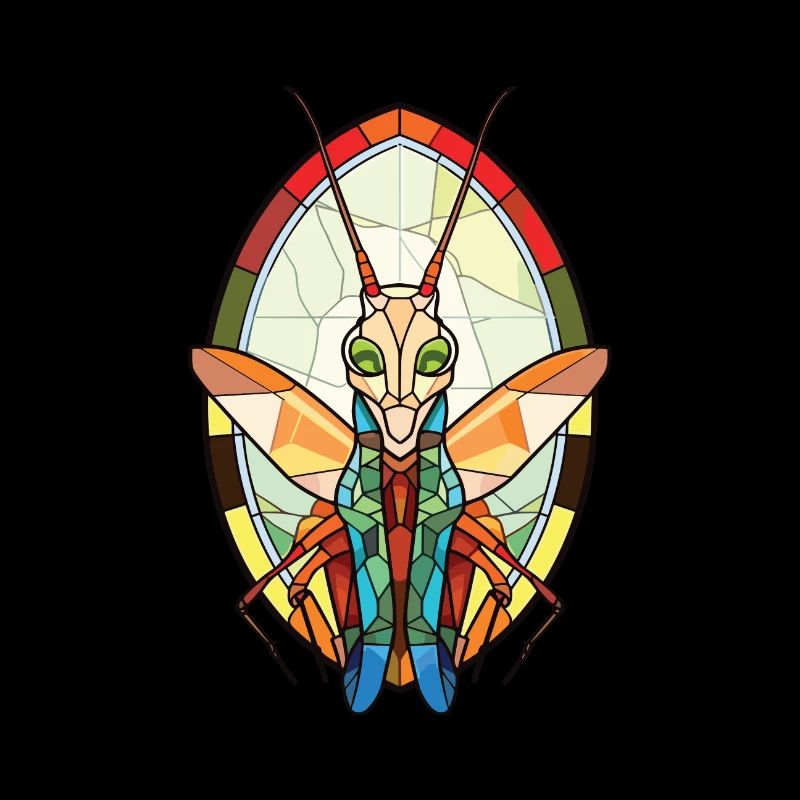 Gottesanbeterin Bunte Aquarell-Tier-Karikatur