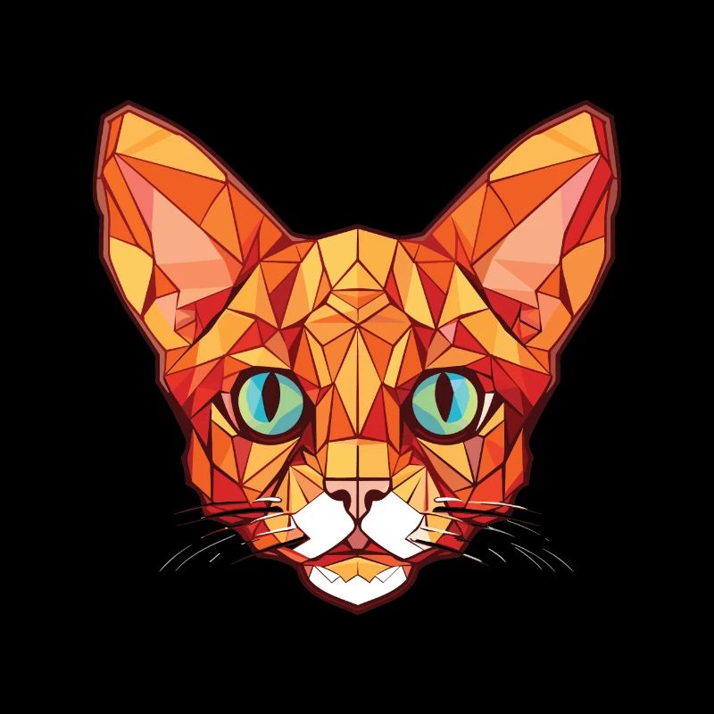 Red Devon Rex Cat Colorful Watercolor Illustration
