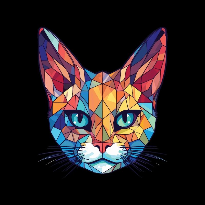 Pixie Bob Katze Bunte Aquarell Haustier Illustration