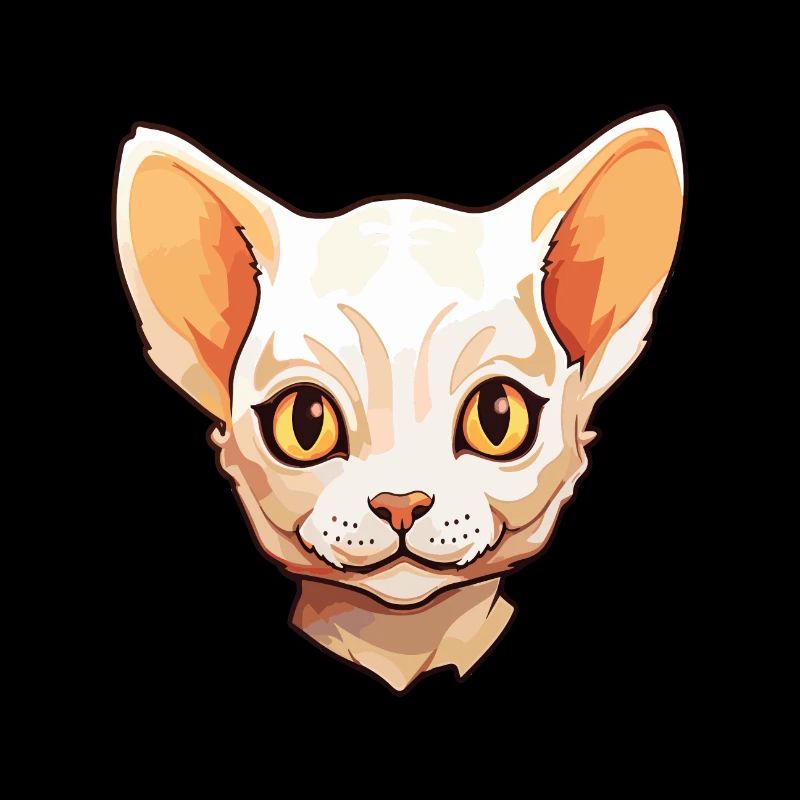 Devon Rex chat dessin animé aquarelle Illustration