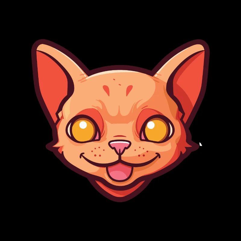 Rote Devon Rex Katze Cartoon Aquarell Illustration