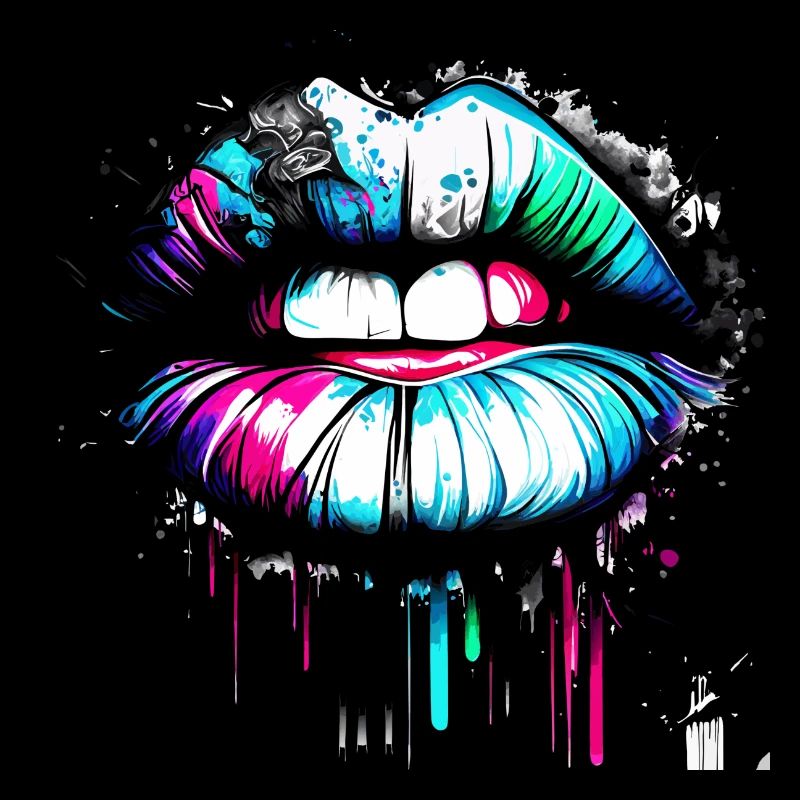 Lips Graffiti Style