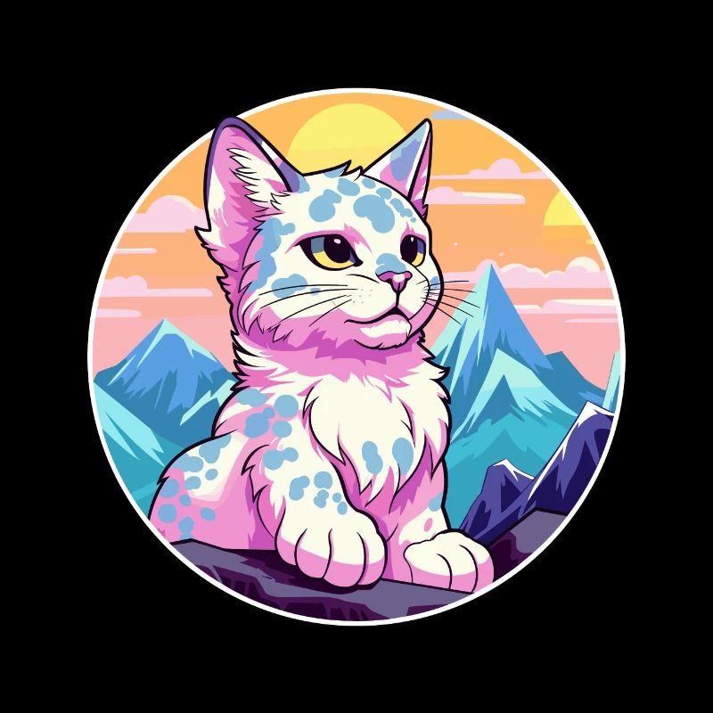 Australien tacheté brume chat coloré dessin animé eau