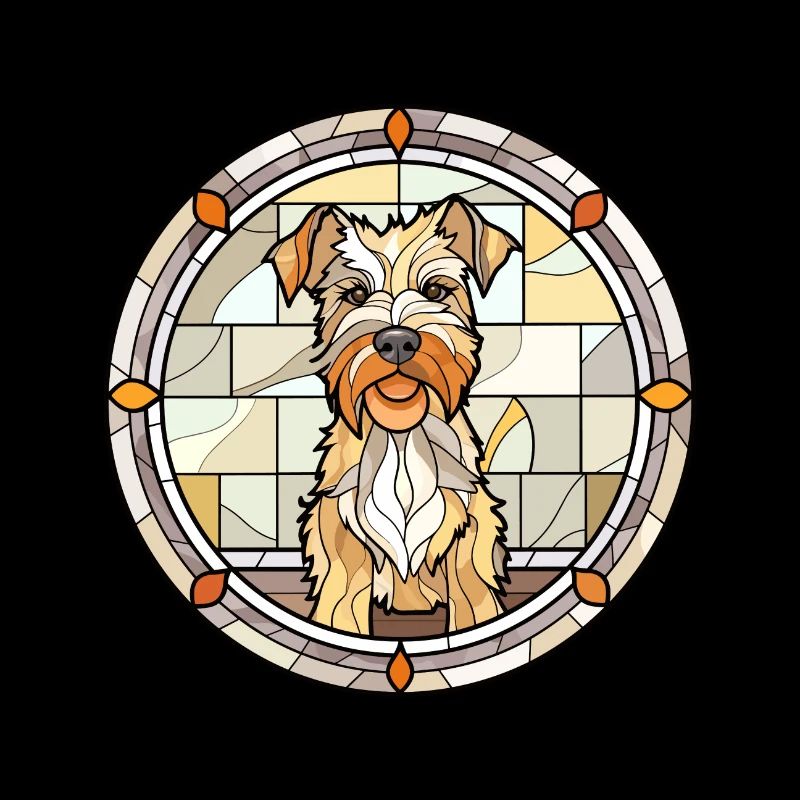 Lucas Terrier Hunderasse Buntes Glas Wat