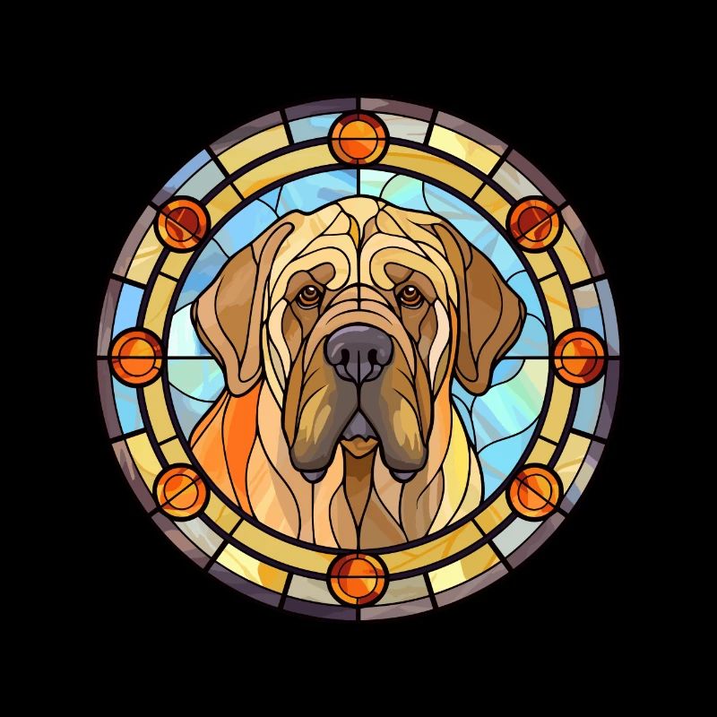 Spanischer Mastiff Hunderasse Buntes Glas Buntes W