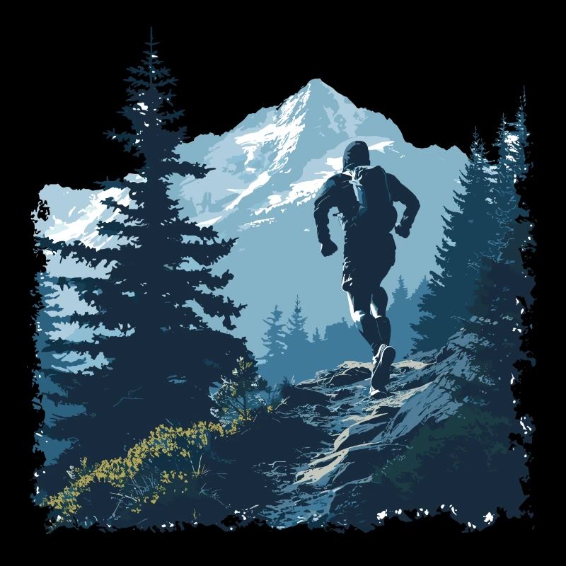 A trail runner on a mountain trail