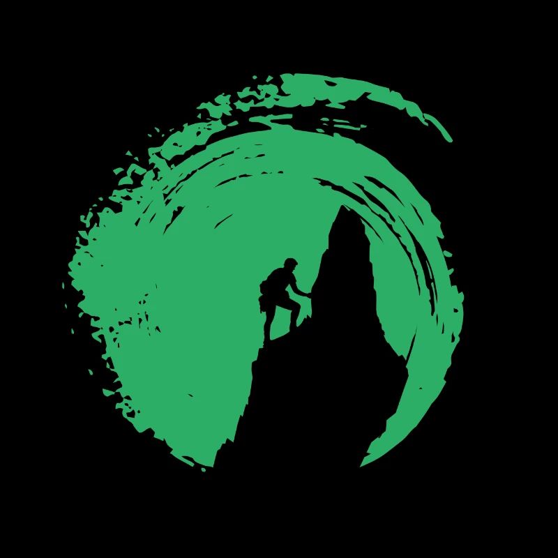 Climber rock climbing summit