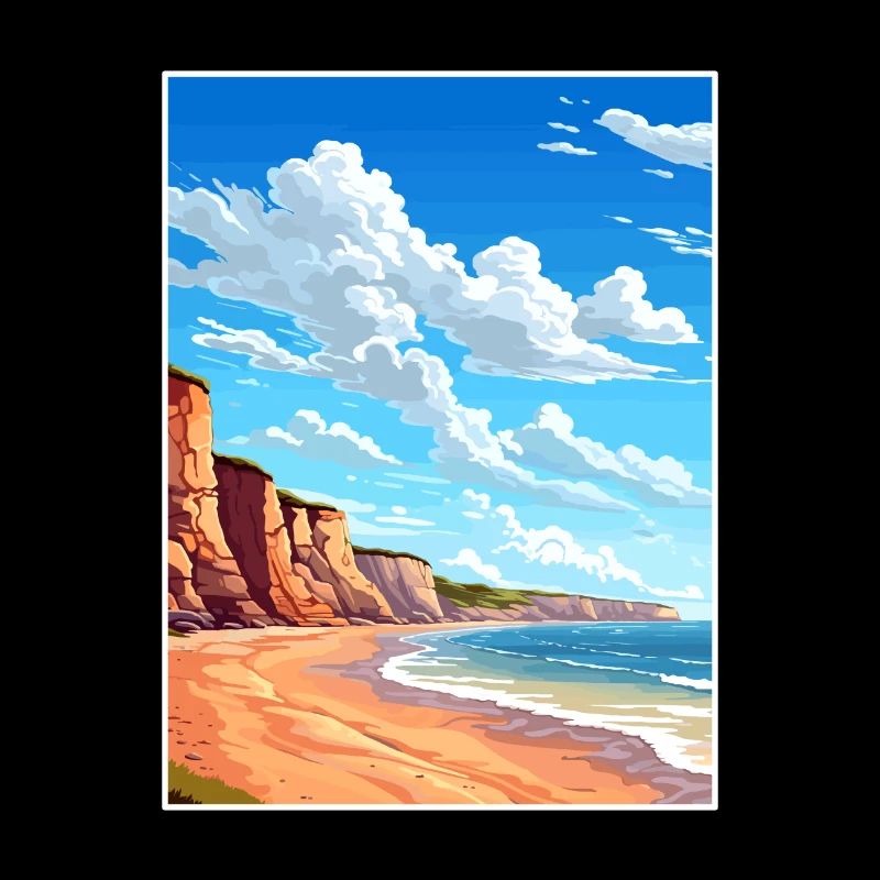 Torquay Cliffs Angleterre Vintage voyage affiche WPA