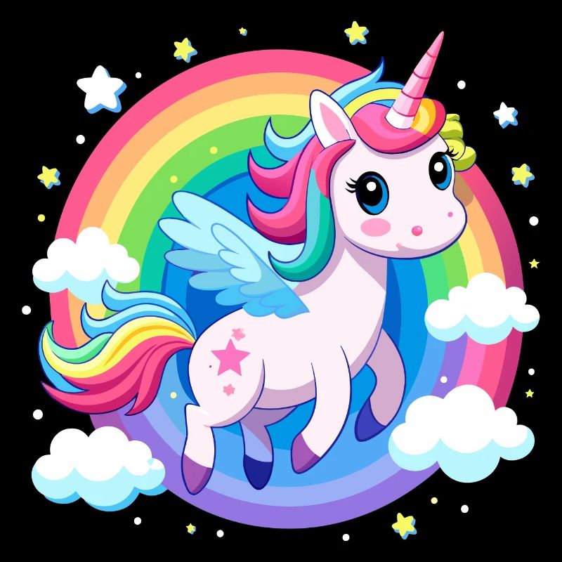 Süßes Regenbogen-Einhorn