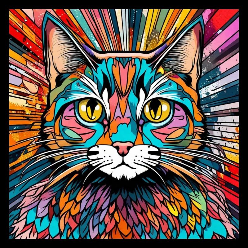 Tête de Chat Chat Chat Coloré