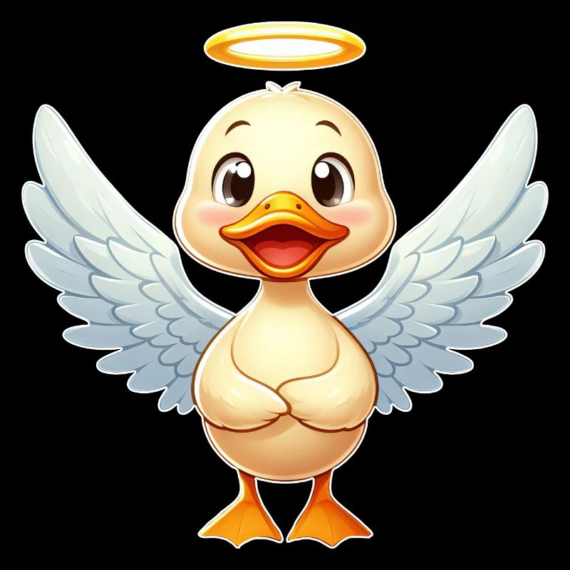 Cute Duck Angel Halo