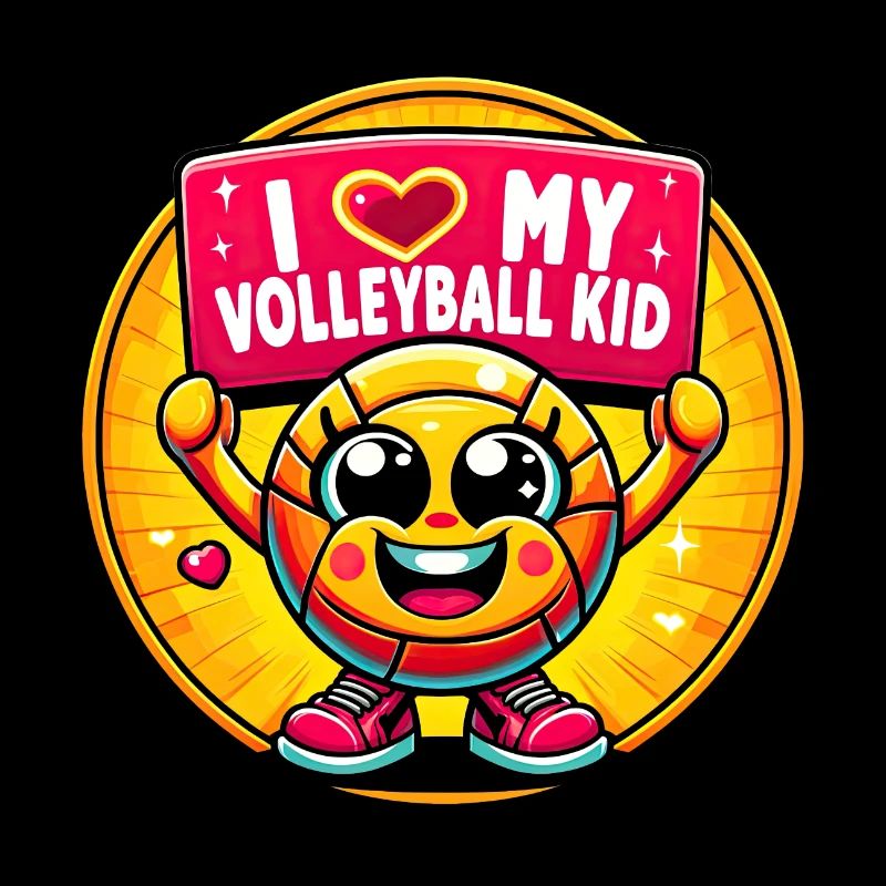 Fröhliches Volleyball-Maskottchen