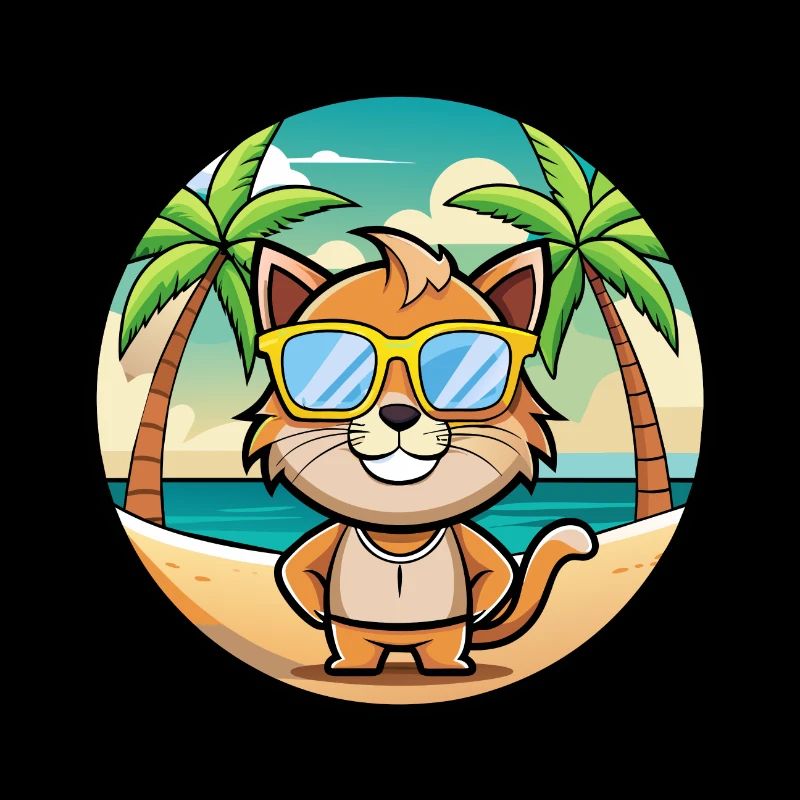 Pixie Bob Cat Breed Lunettes de soleil de dessin animé Beach