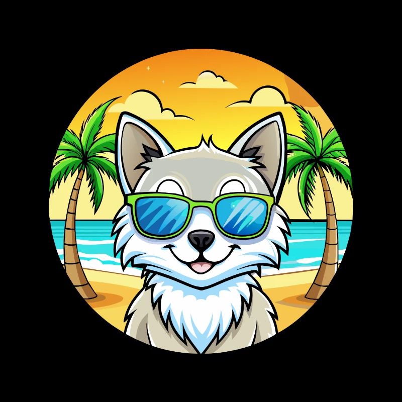 Lunettes de soleil de plage de race de chat angora turc