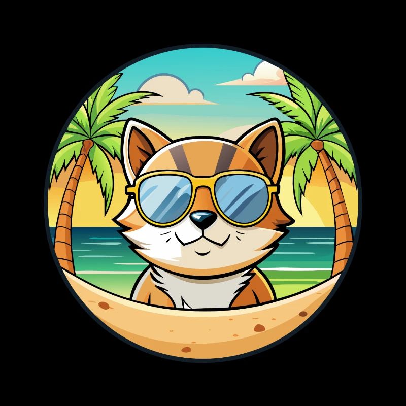 Donskoy Lunettes de soleil de dessin animé de race de chat plage