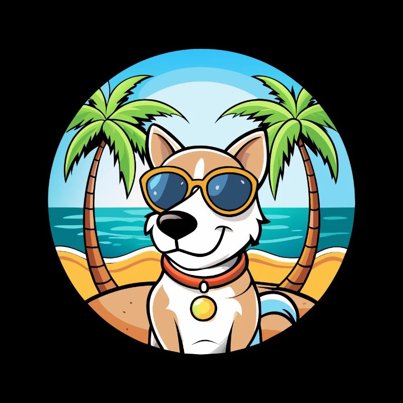 Ariege Pointer Dog Breed Cartoon Sunglasses Beach