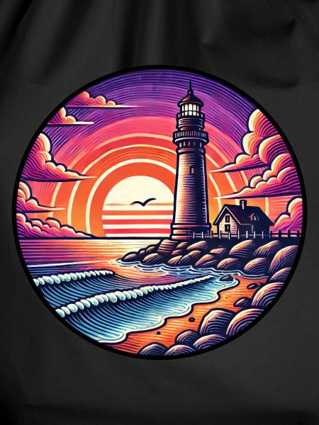 Lighthouse Sunset Ocean Sea
