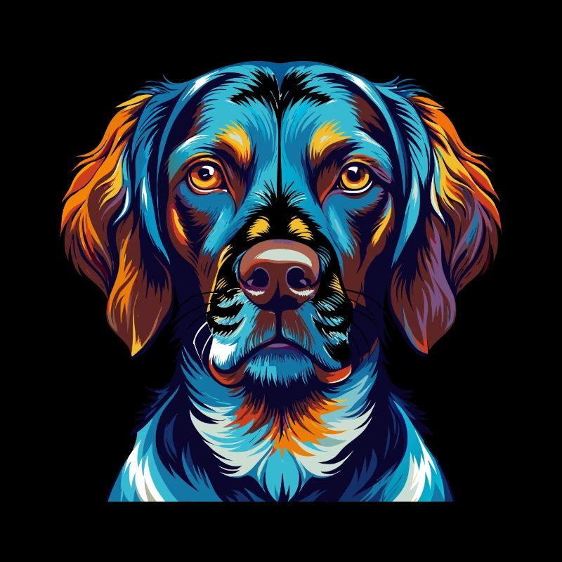 Ariege Pointer Dog Breed Colorful Cartoon Kawaii