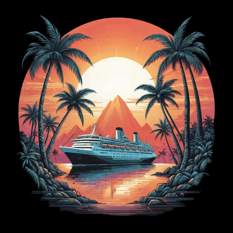 Sunset cruise ship