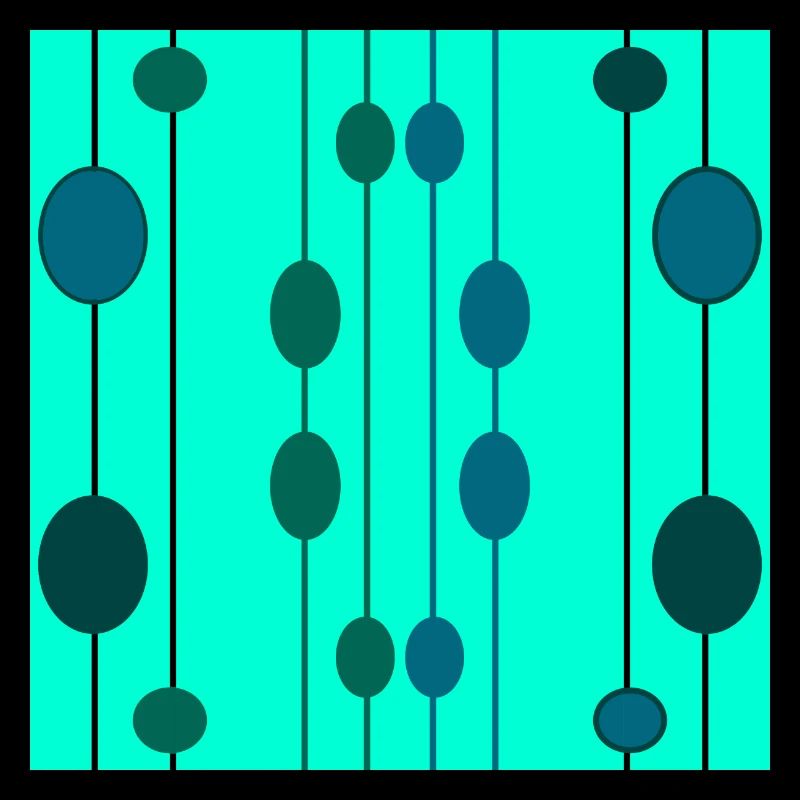 blue and green bubbles and lines