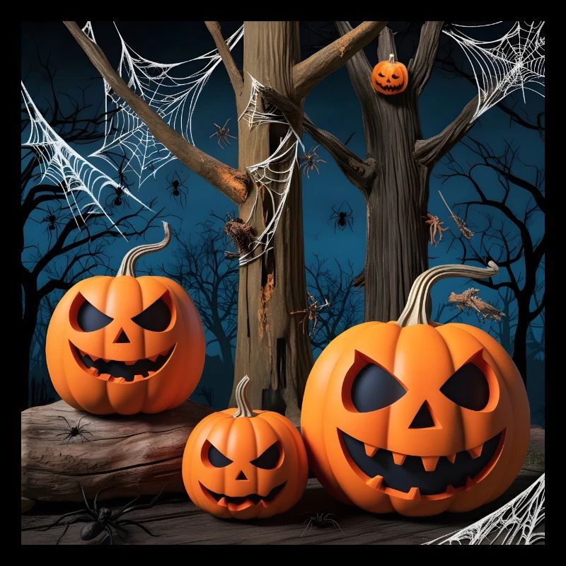 Halloween three pumpkins