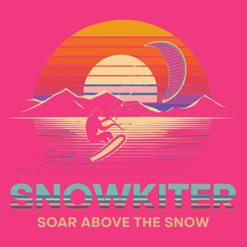 Conception d’aventure de snowboard au coucher du soleil