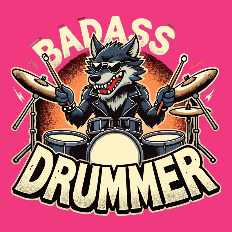 Tough Drummer Wolf Cool Gift