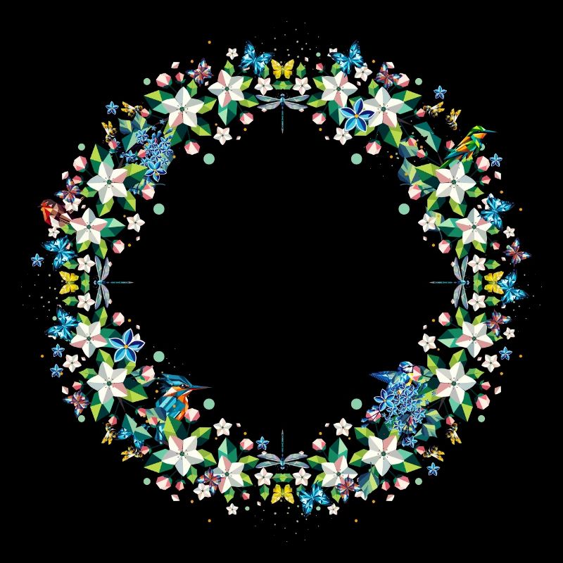 Couronne de printemps - Composition de fleurs et d’animaux colorés