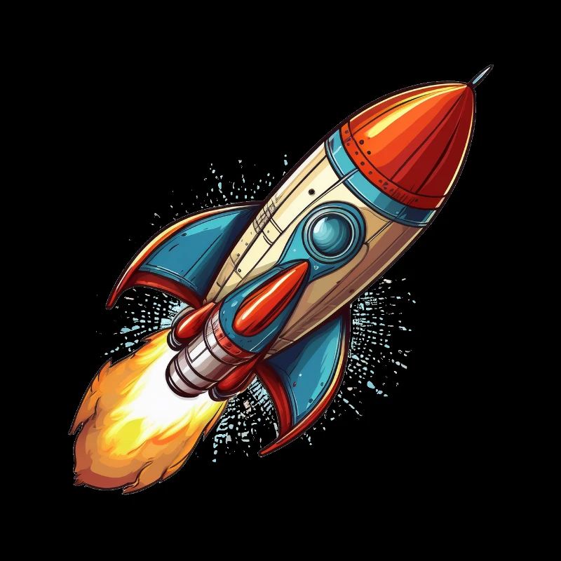 Rocket in comic style