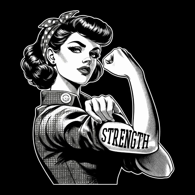 Strength Strong Woman Rockabilly Gift