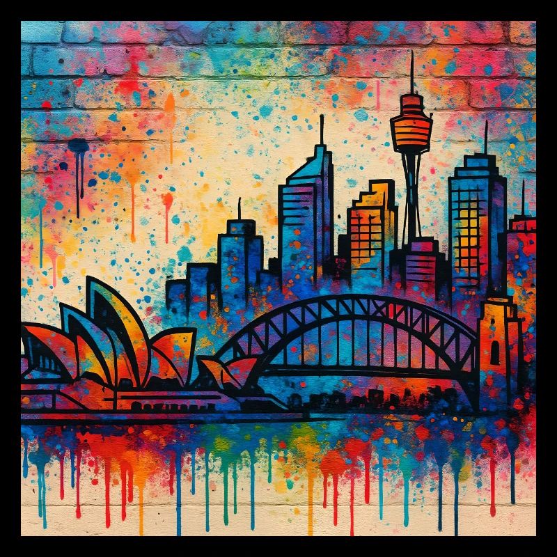 Art du graffiti de la ligne d’horizon de Sydney
