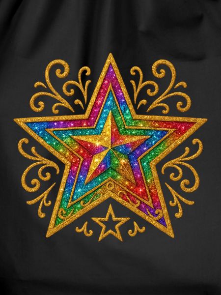 Stern | Regenbogenstern mit Goldornament