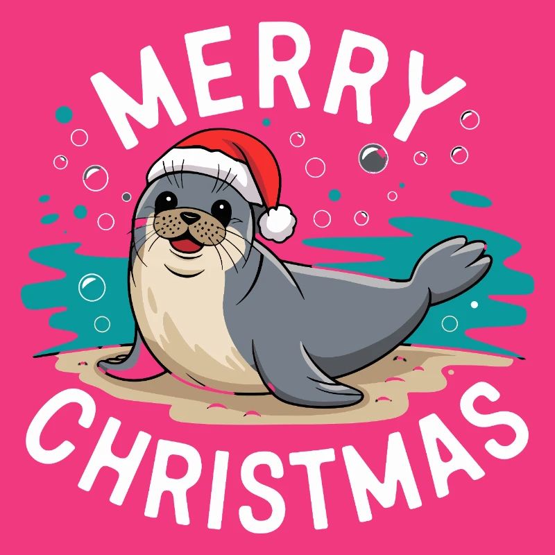 Joyeux Noël Mignon Phoque de Noël