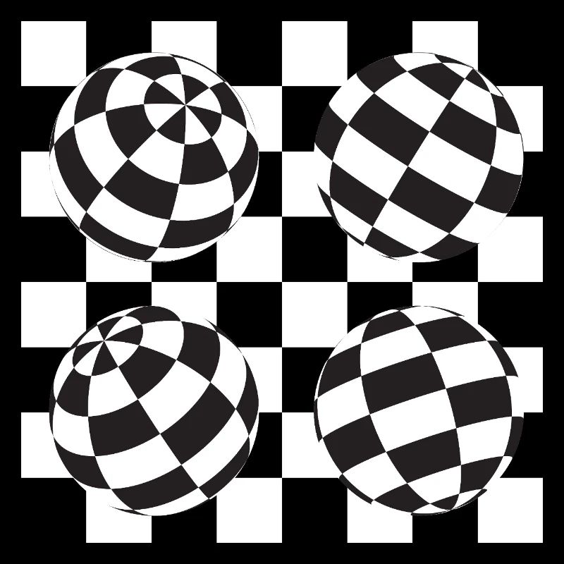 Illusion à damier sphérique