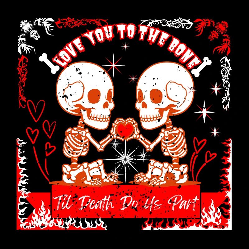 Mignonne Valentin squelette - T’aime jusqu’à l’Os Tee