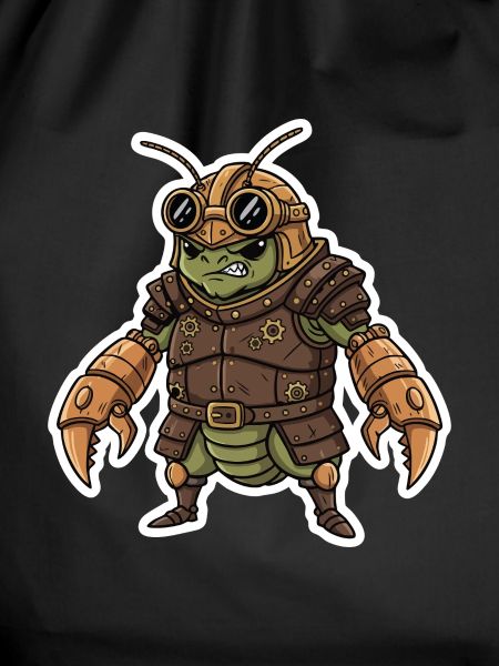 Steampunk-Krieger, gepanzerte Gottesanbeterin