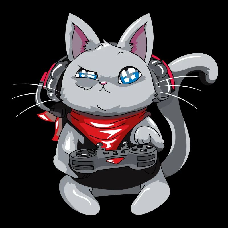 Chat avec casque - chat de jeu - chat gamer