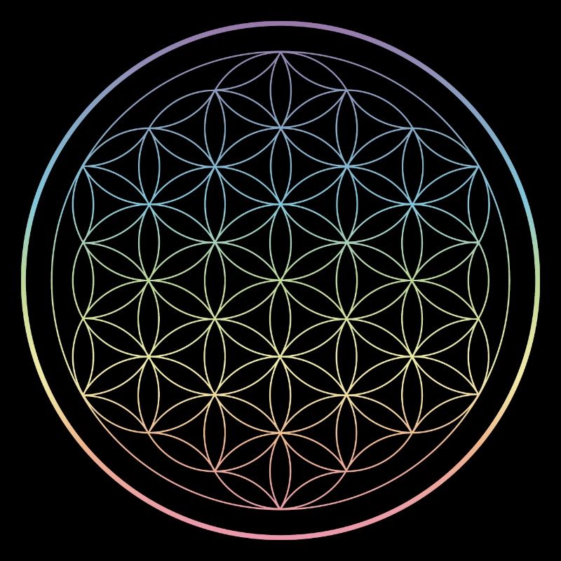Fleur de Vie Rainbow Chakra Couleurs