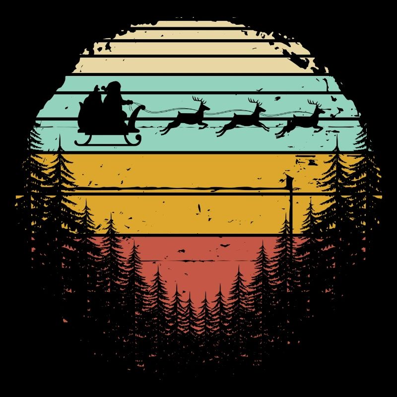 Retro-Schlittenhunde in Sunset Pines